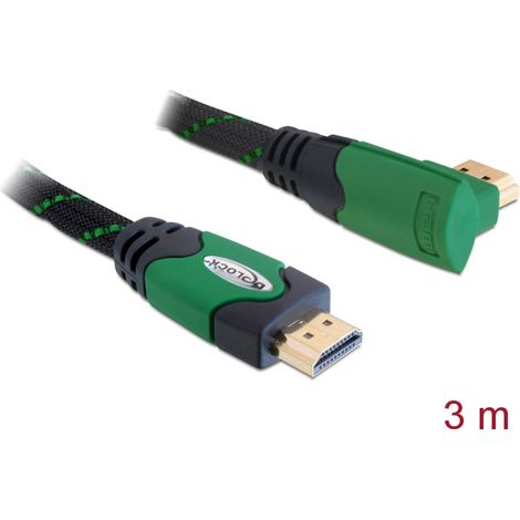 Delock cable high speed hdmi with ethernet angled a-a / male-male 3 m
