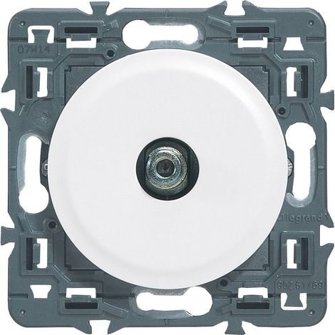 Legrand 099716 Céliane single screw-on TV outlet, type ‘F’ - white with bracket