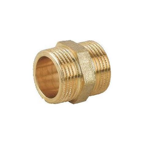 RACCORD DOUBLE EN LAITON JAUNE Dimensions : 1"1/2