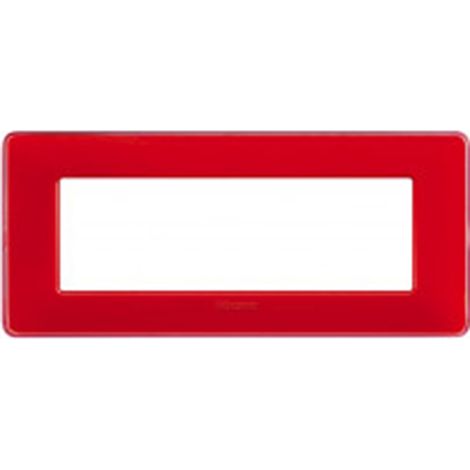 Placchetta placca rossa compatibile matix 6 posti copri interruttore c8806 red (1/2)