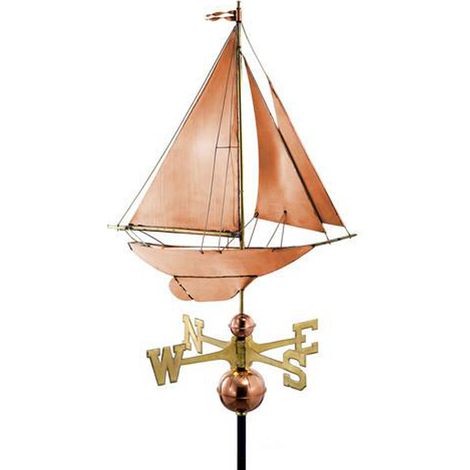 Farmhouse Copper Racing Sloop Weathervane - H95 x W61 x L44 cm