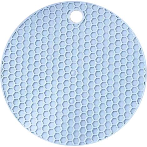 4 dessous de plat en caoutchouc, 17 cm, ronds, bleu (1/5)