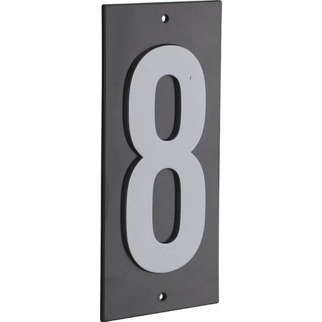 THIRARD - Plaque de signalisation 8, marquage blanc sur fond noir, panneau ABS à visser, 56x120mm - THIRARD (1/5)