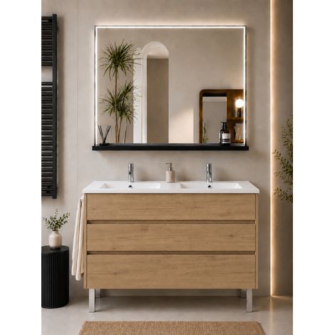 Mueble de baño con lavabo ORIGENBATH IMPERIA sin espejo 120x45 cm 2 senos estepa
