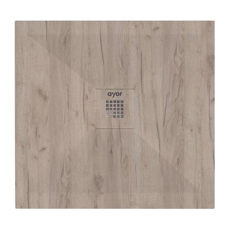 ONDEE - Plato de ducha NATURO - Recortable  - Resina - Madera - Extra-plano - 90x90cm (1/5)