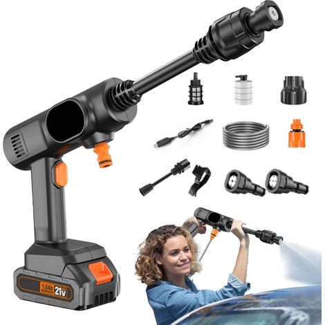 Nettoyeur Haute Pression Portable Accessoire De Pulvérisation Portable À Lance Haute Pression à Flexible Utilisation Sur Voiture, , Terrasse, Béton, Maison, Extérieur, Camping-Car (1/5)