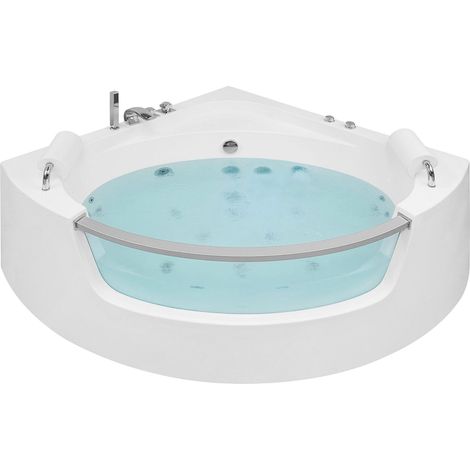Corner Hot Tub with LED MANGLE 2010 x 1500 mm White (1/5)