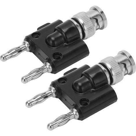 Lot de 2 adaptateurs de connecteurs banane BNC mâles à double rangée pour câbles haut-parleurs, J.20021, 4 mm (1/5)