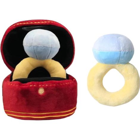 Jouet chien en forme d'anneau, peluche douce couineuse, jouet à mâcher et massage des dents pour petits chiens et chiots (1/5)