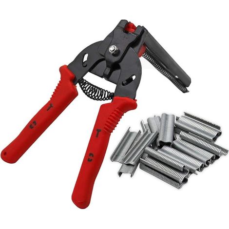 Wire Mesh Pliers Staples, Automatic Stapler Fence Clamp Ring Clamps for Gabion Cages (1/5)