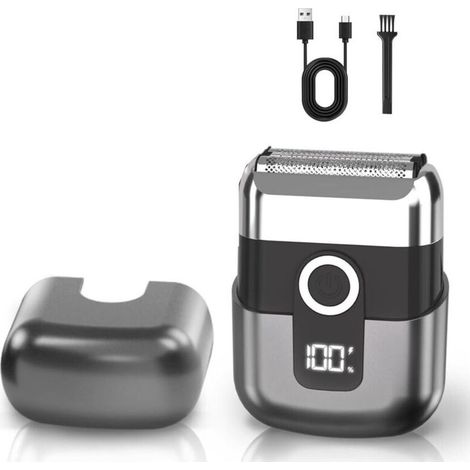 Rasoir électrique à grille pour homme, rasoir sans fil étanche IPX7 avec 3 lames flottantes, écran LED, rechargeable rapidement par USB-C, pour les voyages et la maison (1/4)