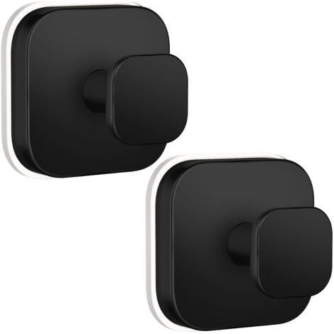Stainless steel suction cup hooks, black, two hooks without trace or drilling for kitchen, bathroom and toilet. (1/5)