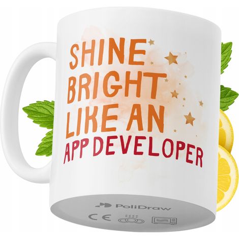 Tazza divertente e umoristica per sviluppatori di app, ideale per caffè e tè, con grafica e testo divertenti. Perfetta per compleanni, onomastici e festività. Tazza premium per occasioni speciali, per (1/5)