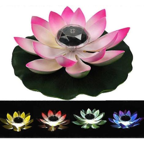 10 nénuphars flottants à énergie solaire - Décoration réaliste pour bassin, jardins, mariages et événements - Taille : 8 cm