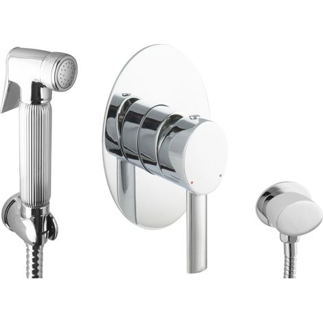 PaulGurkes Robinet encastré pour douchette de bidet Oval avec flexible de 120 cm