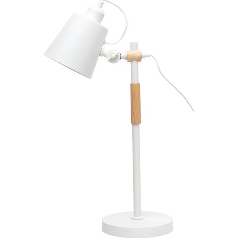 Fabrilamp Lámpara de Sobremesa Nórdica Blanca y Madera Bergen (1/2)