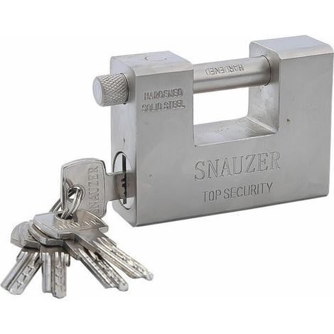 Cadenas Exterieur Ultra Robuste 1kg avec 5 Clés (Lot de 1) - Gros Cadenas Monobloc en Acier Solide Trempé - Manille de 12mm d’Épaisseur - Protège Garages, Containers, Barrières et Entrepôts (1/5)