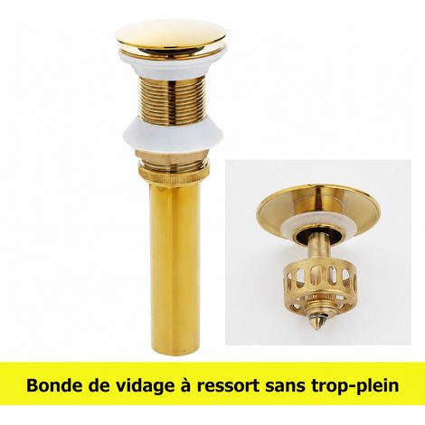 Bonde de lavabo pop-up clic-clac cuivre doré grand clapet pop-up sans trop-plein 20 × 6 × 6 cm 400 g – Livraison gratuite (1/4)