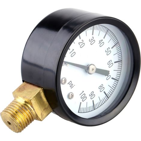 Pompe de puits 0-100PSI 1/4 '', filtre de piscine Spa, manomètre de pression d'eau, connexion à prise en laiton (1/5)