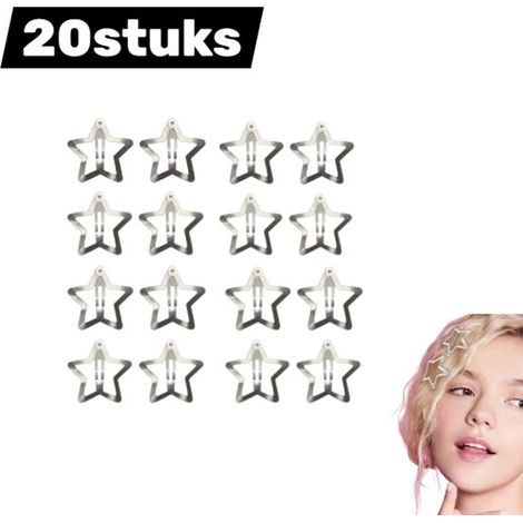 20 pièces - décoration de cheveux - pince à cheveux étoile - pince à cheveux frontale et latérale ornée pour coiffure française - accessoire de cheveux minimaliste - épingle à cheveux cadeau - argent (1/5)