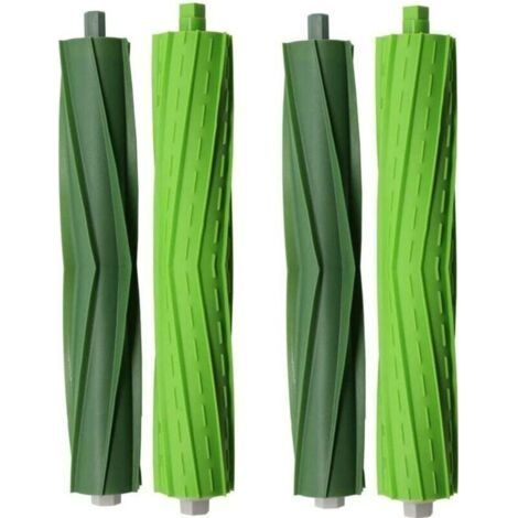 Lot de 4 brosses en caoutchouc/brosses à rouleau vertes pour iRobot Roomba séries e/i/j (1/5)