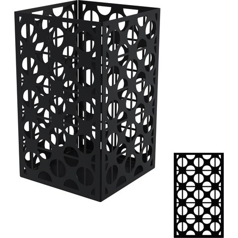 Photophore Carré Design - Motif Géométrique - Lanterne Bougie en Métal Noir Charbon - H 30 x 17,5 cm - Décoration Moderne Intérieur Extérieur (1/5)
