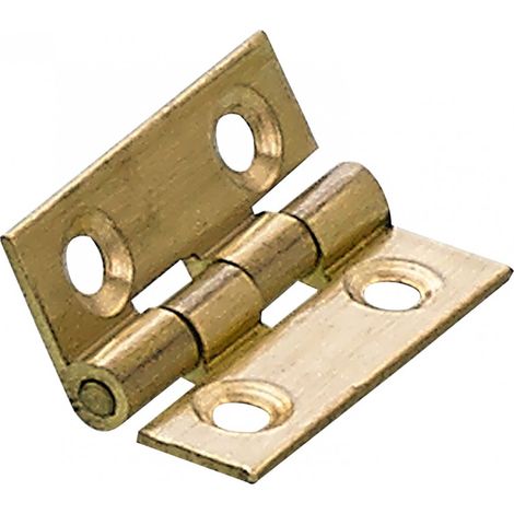 Hettich – Lot de 2 charnières universelles en laiton pour meuble – Dimensions L.25 x l.19 mm – Fixation à vis – Pour bois dur