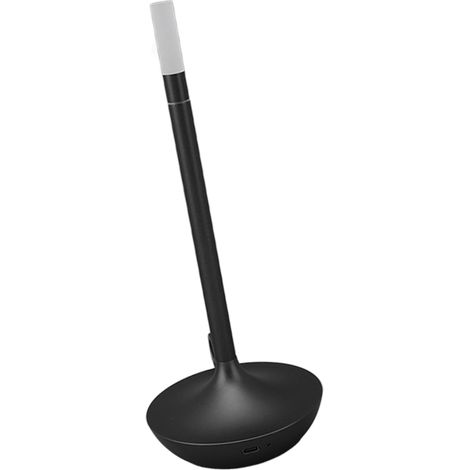 Lampe de table sans fil design bougie innovante, 3 niveaux de luminosité, gradable, rechargeable LED, noire (1/5)