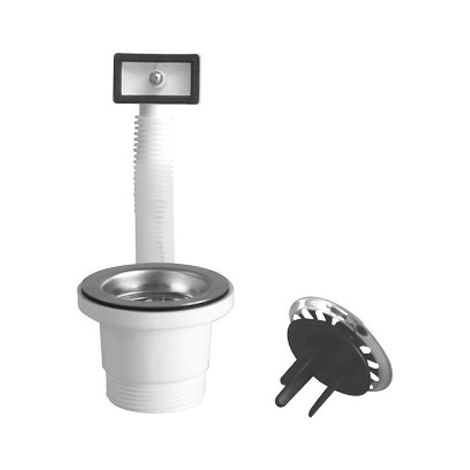 Piletta per lavello inox 1"1/2 con troppo pieno – Polipropilene