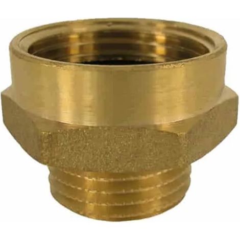 Messing Fitting, Doppelnippel Messing, Gewindefitting Messing, 3/4" IG x 3/8" AG (1/5)