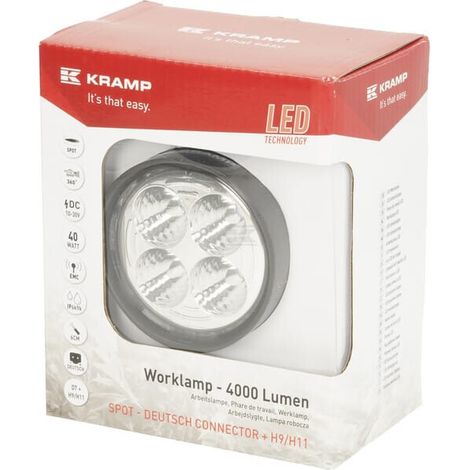 Foco de trabajo LED'40 W 4000 lm redondo blanco 10/30 V 84 x 126 x 71,8 mm enchufe haz de luz puntual'4 LED's'360 grados'AMP (1/5)