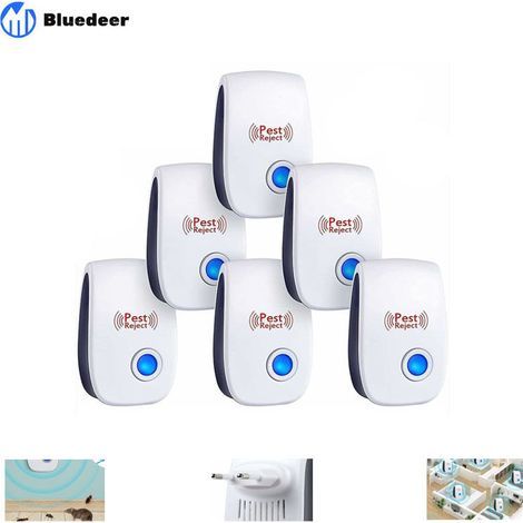 6pcs Répulsif à Ultrason Antiparasitaire. Ultrason Souris Répulsif à Souris. Intérieur Répulsif Anti Moustique Ultrason. Appareil Anti Rats/Cafards/Rongeurs/Fourmis/Araignées/Insectes (1/5)