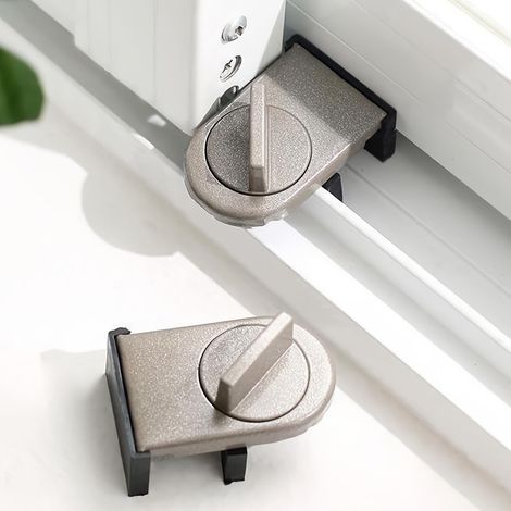 Serrure de porte coulissante en alliage d'aluminium, serrure de sécurité antivol et anti-pincement, installation sans perçage, sécurité bidirectionnelle à l'épreuve des animaux domestiques (1/5)