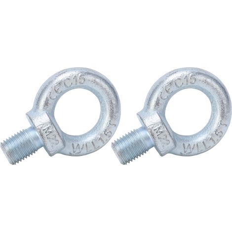 2 anneaux de levage à œil fileté en acier au carbone galvanisé, pas profond, M22, lot de 2 (1/5)