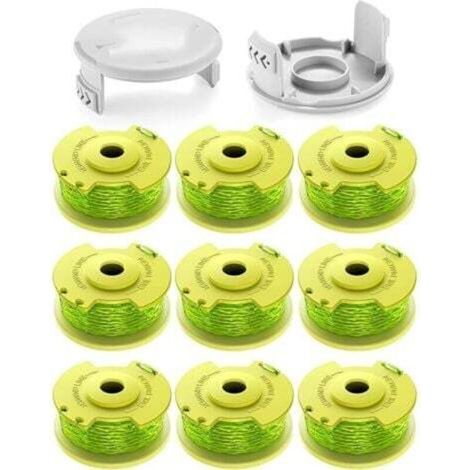Convient aux accessoires de tondeuse à gazon RYOBI, tête de coupe d'herbe AC80RL3/AC14HCA, corde de coupe d'herbe(9 Bobine,2 Couvercle) (1/5)