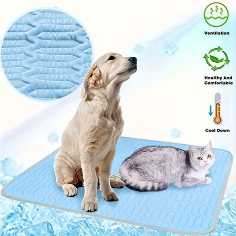 2025 Pet Cooling Mat - Enhanced Ice-Cool Design - Dual-Use Floor Mat & Bed - Blue Basket, M Size 50x40 cm (1/4)
