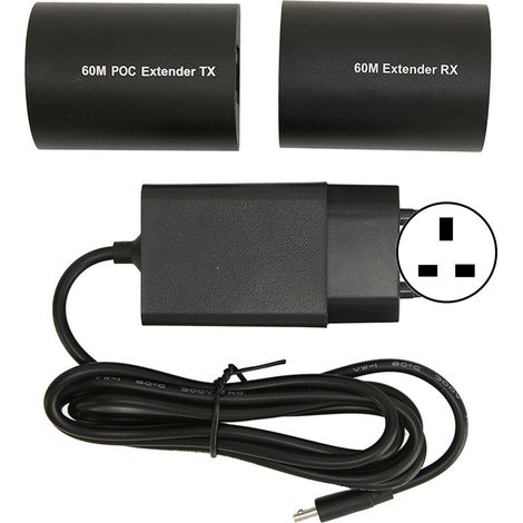 Prolongateur HDMI 197ft/60M sur câble réseau Cat5 Cat6 Cat7 pour commutateur LAN et routeur HD STB, avec fiche UK (1/5)
