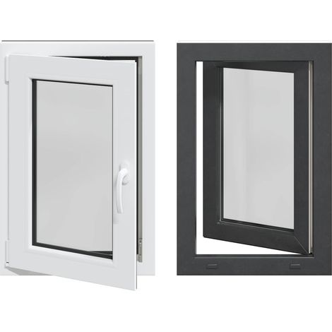 Kellerfenster RISOR 60 x 100 cm PVC und Glas Anthrazit vidaXL