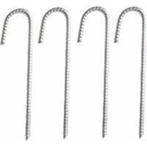 12 pouces piquets de barre d'armature à crochet en J paquet de 4 piquets d'ancrage au sol piquets de tente robustes pour plantes piquets de tissu de paysage antirouille gazon artificiel (1/3)