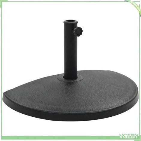 Socle de parasol demi-rond - FAFEICY - 45199 - Polyrésine - 15 kg - 60 x 35 cm (1/5)