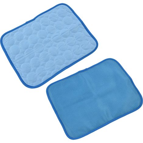 Tapis rafraîchissant pour animaux été, coussin en fibre de glace bleu, taille XS pour chat, literie froide antidérapante (1/5)