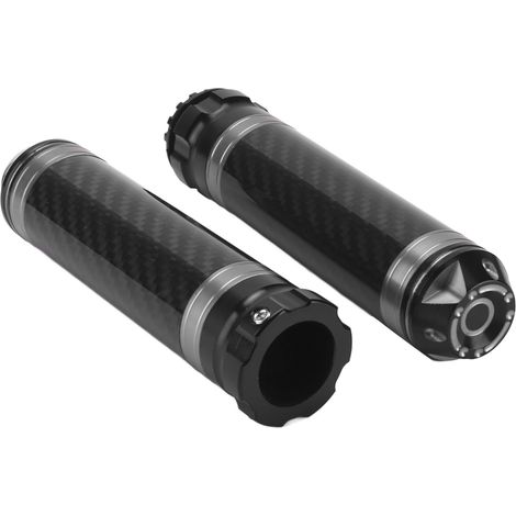 Motorrad-Lenkergriffe (2er-Set), aus Kohlefaser, korrosions- und wasserbeständig, universell für 7/8-Zoll-Lenker, silberfarben. (1/5)