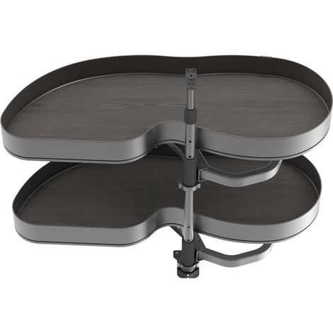 Emuca Angolare Lake Harmony per mobili da cucina, Sinistra, Altezza regolabile, Acciaio e legno, Grigio antracite (1/5)