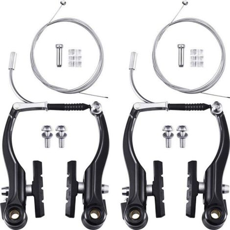 Freins De Vélo - 2 Paires Avec Plaquettes Et Câbles De Frein 2 M - Pour VTT Route BMX - 110 Mm Arche 55 Mm Plaquettes - Lot De 2 (1/5)