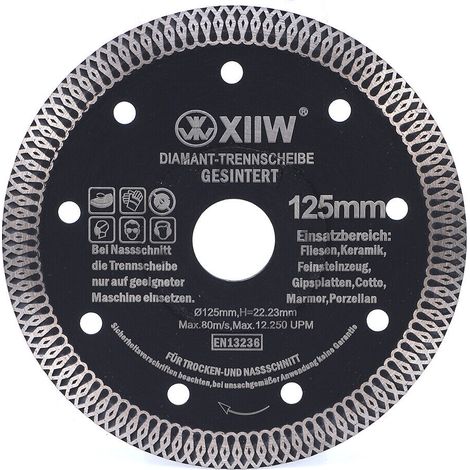 125mm Diamanttrennscheibe Trennscheibe 1.4mm dünn für harte Fliesen Granit