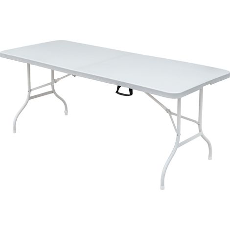Tavolo pieghevole da esterno 180,34 cm in plastica e acciaio bianco MODENUIT (1/4)
