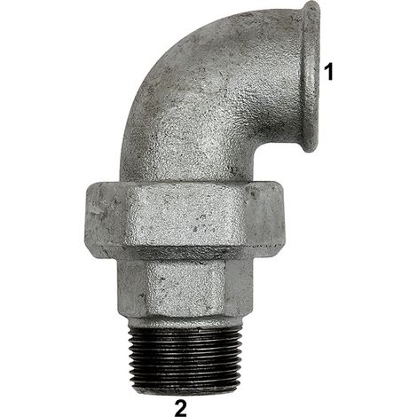Riegler Verschraubung Bogen 98, IG/AG, Rp 1/4, R 1/4, schw. Temperguss (1/2)