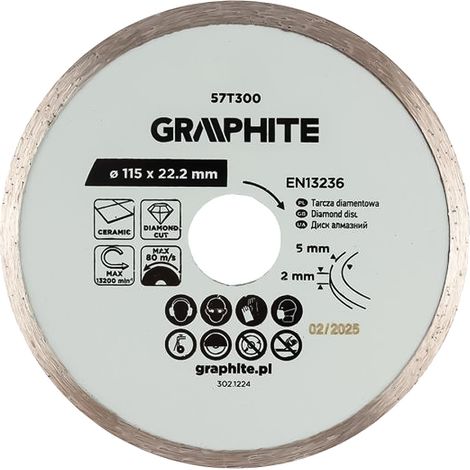 DISCO DIAMANTATO Ø 100 mm - foro 22,2 mm - GRAPHITE