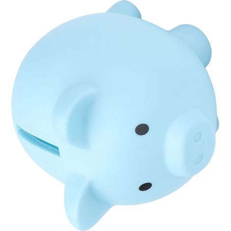 Tirelire cochon en vinyle robuste et durable, motif cochon, bleu (1/5)