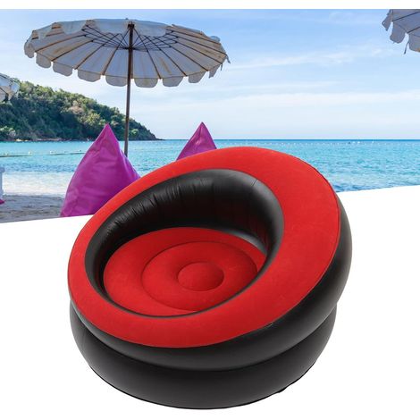 Aufblasbares Sofa, beflocktes Luftsofa, aufblasbare Sofas, Liege für Wohnzimmer, Schlafzimmer, Lesezimmer, Büro, Balkon, Camping, Reisen (rot) (1/4)
